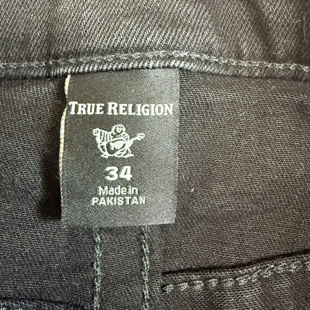 True Religion Ricky Flap Relaxed Straight Jeans Size 34 Flap Pockets Streetwear